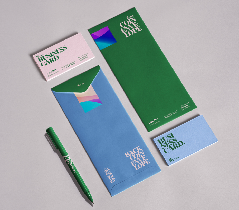 Long envelope PSD Stationery Mockup Set Professional Branding Presentation