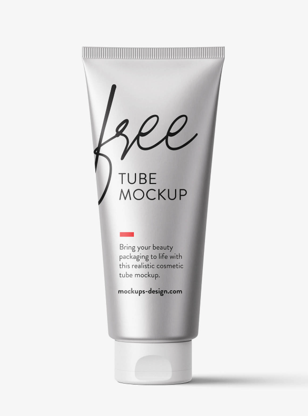 Metallic Tube Mockup Packaging Finish