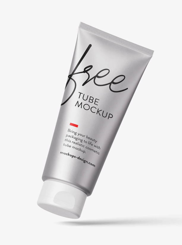 Metallic Tube Mockup Packaging Finish