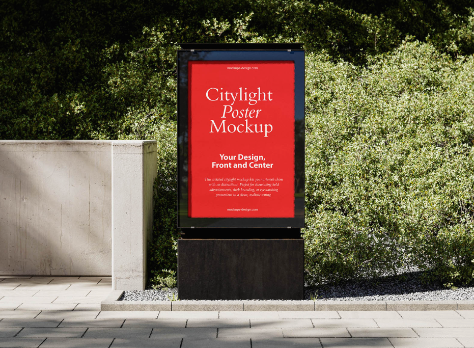 Minimal citylight Poster Mockup Urban Presentation