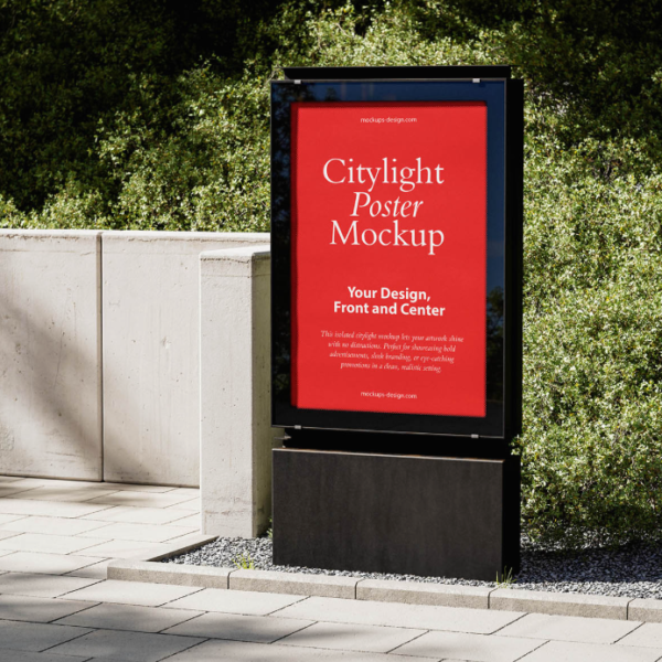 Minimal citylight Poster Mockup Urban Presentation