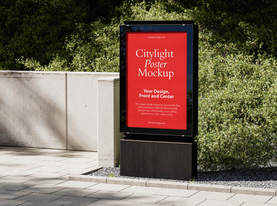 Minimal citylight Poster Mockup Urban Presentation