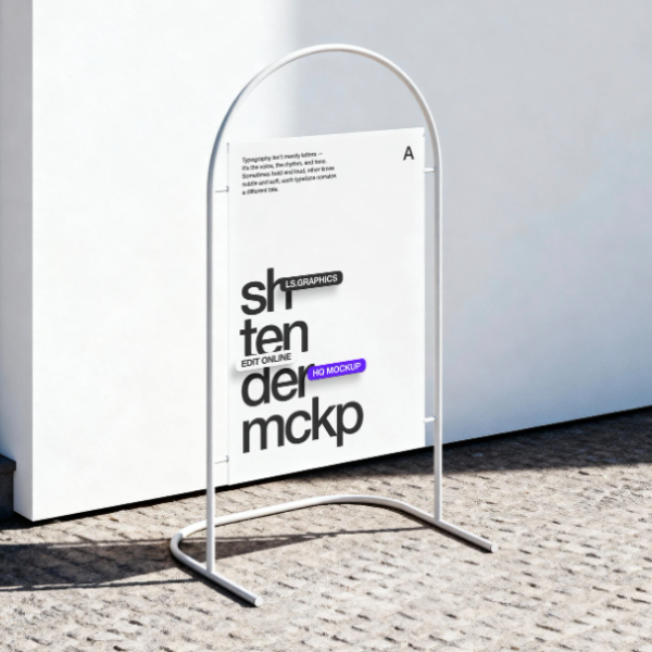 Outdoor Standing Sign Mockup Poster