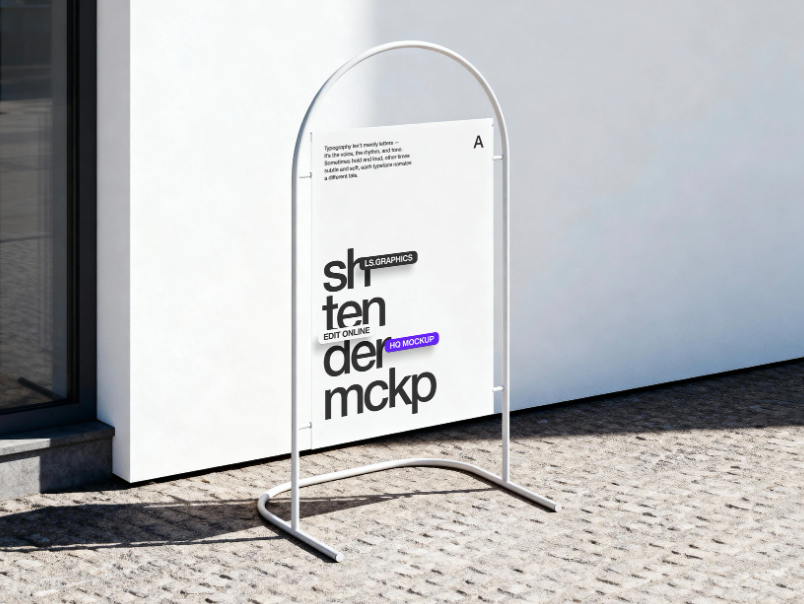 Outdoor Standing Sign Mockup Poster