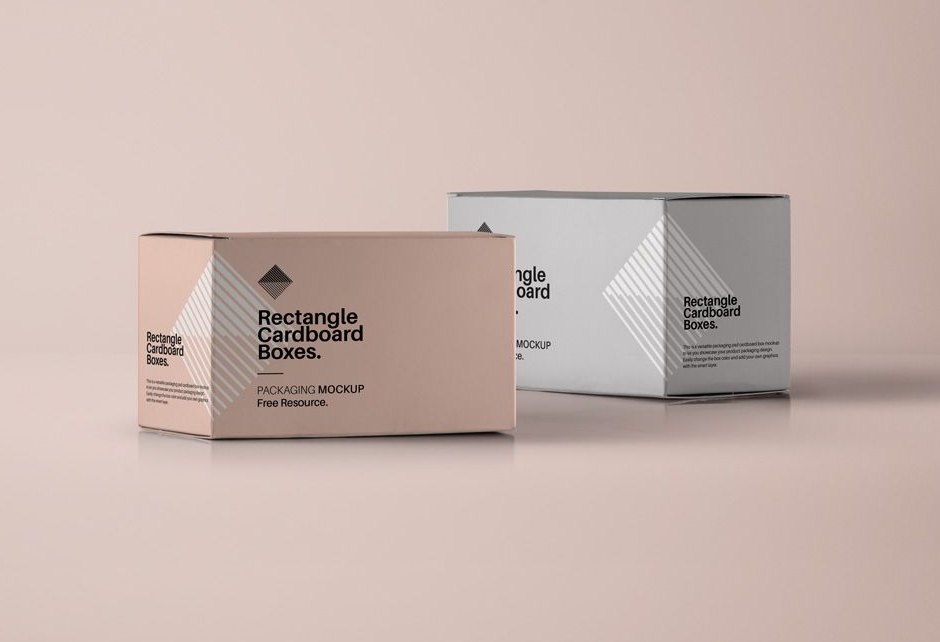 Rectangular PSD Box Mockup for Product Packaging