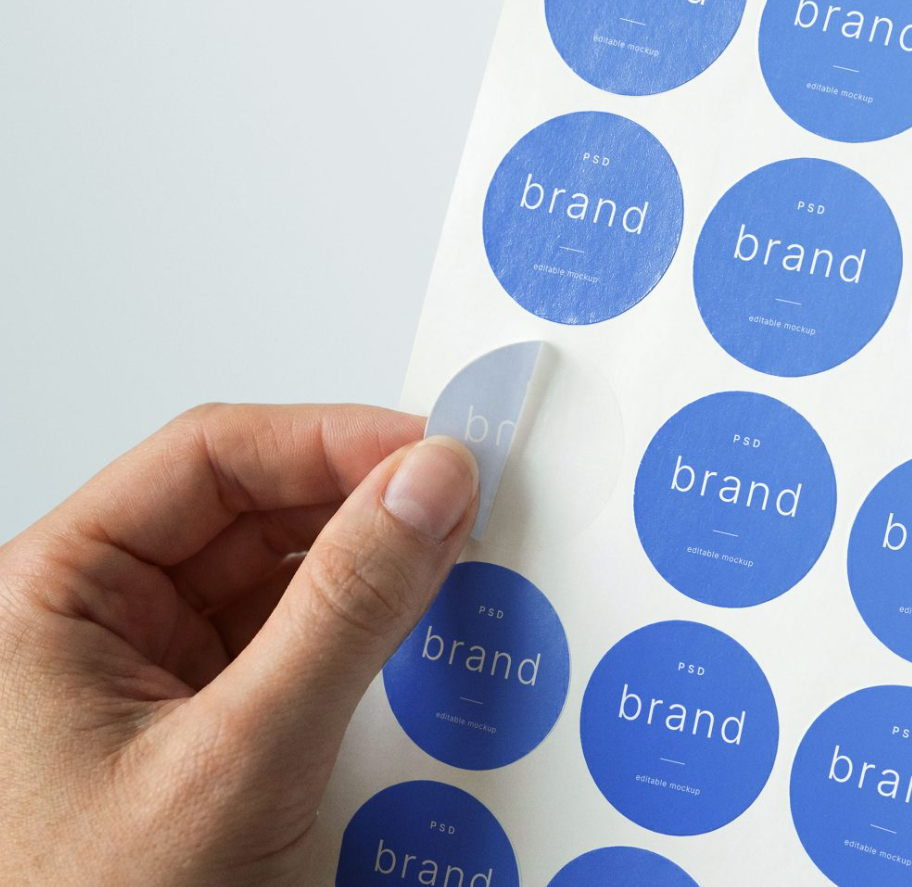 Round Label Sheet Mockup Sticker Presentation