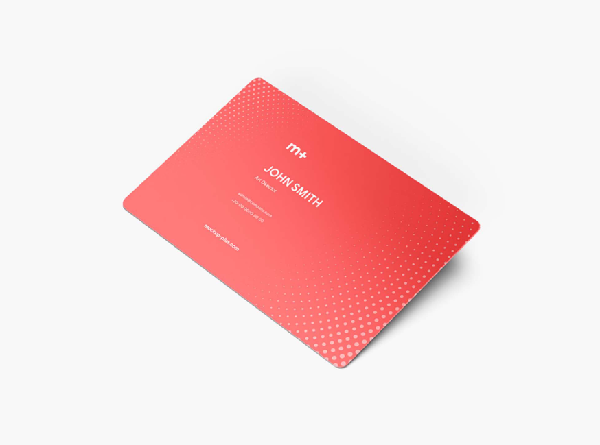 Round corners Business card Mockup PSD