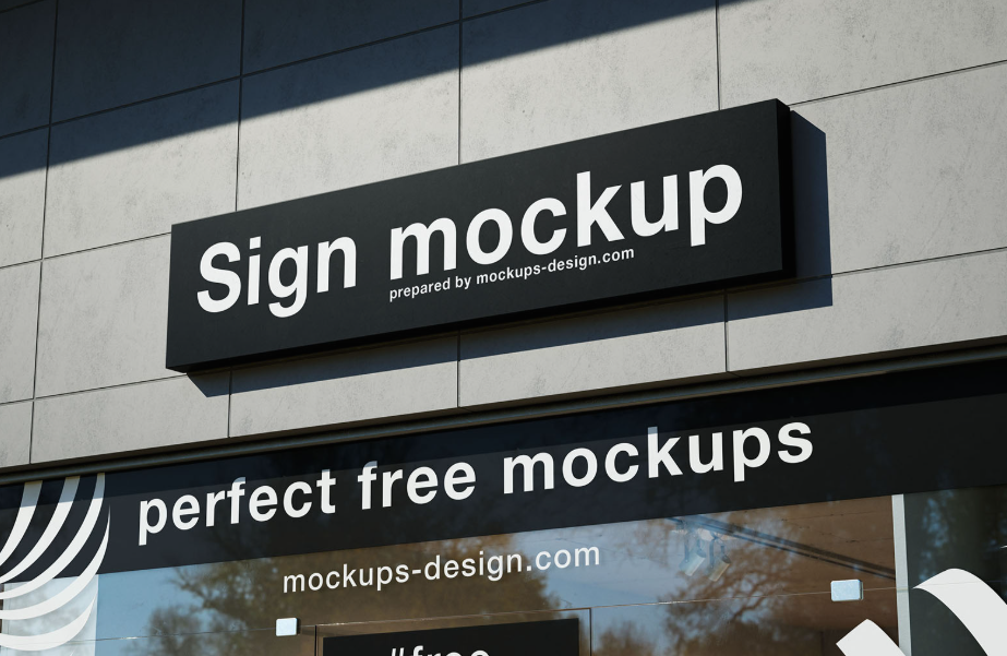 Sign with Glass exposition Mockup Branding Presentation