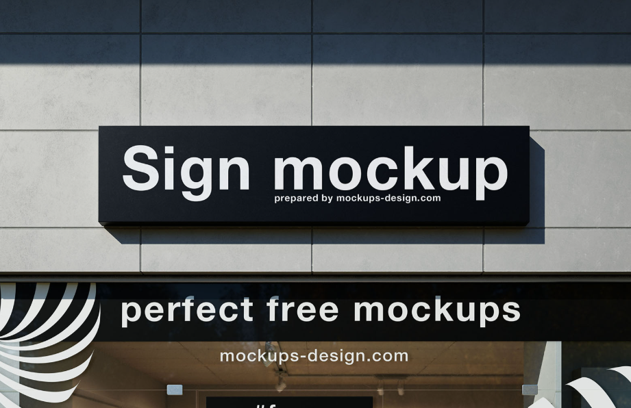 Sign with Glass exposition Mockup Branding Presentation