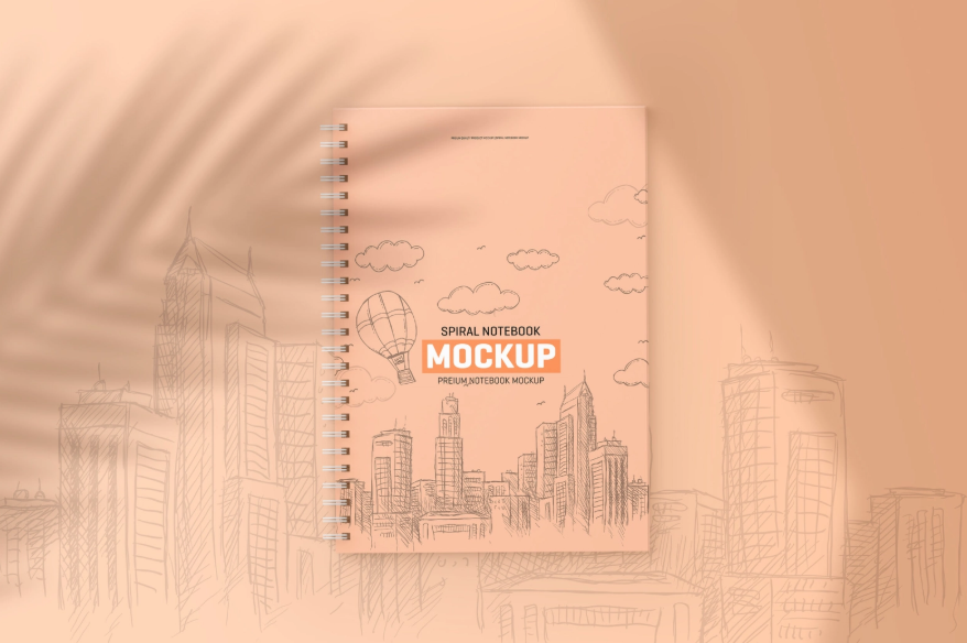 Spiral notebook Mockup Free PSD notebook Design