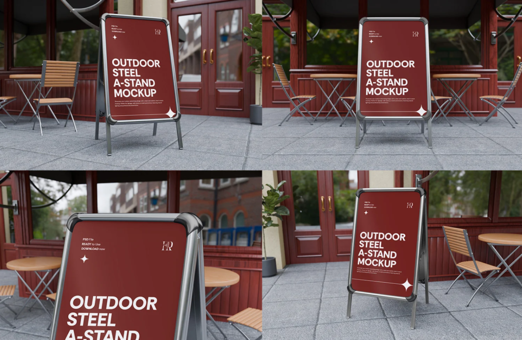 Steel A Stand Sign Mockup Outdoor Display