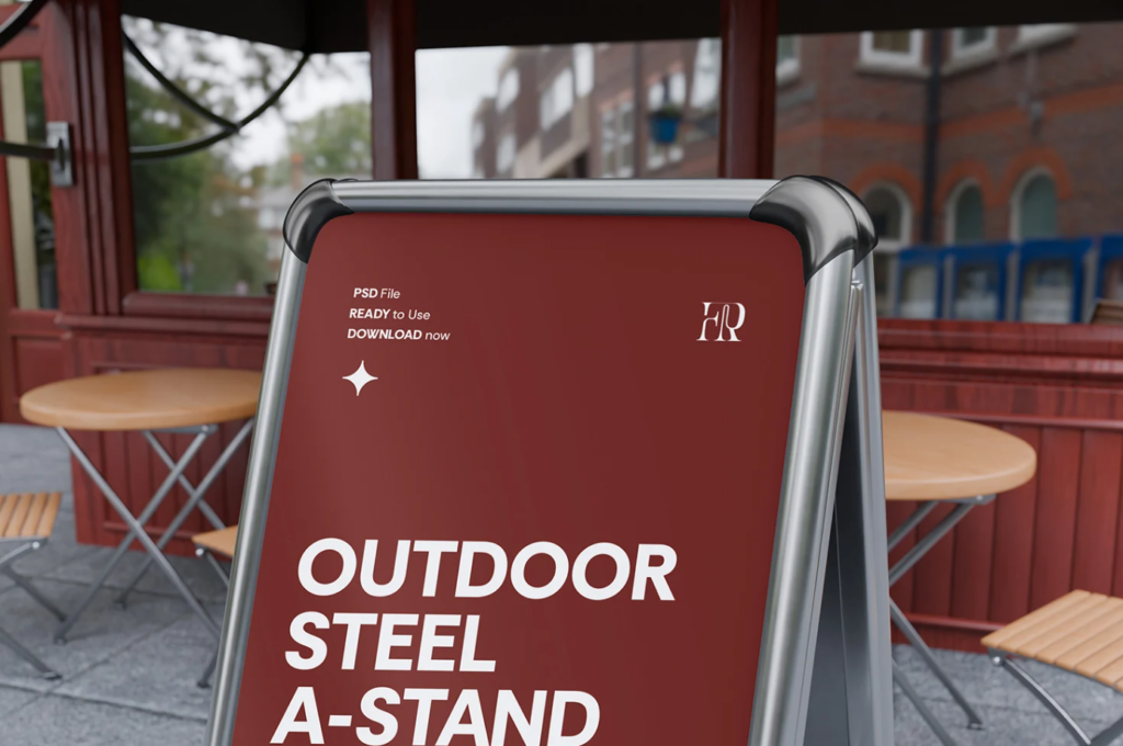 Steel A Stand Sign Mockup Outdoor Display