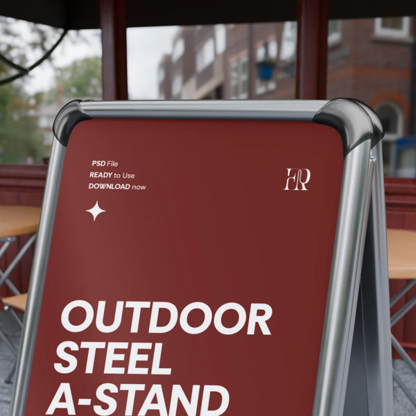 Steel A Stand Sign Mockup Outdoor Display