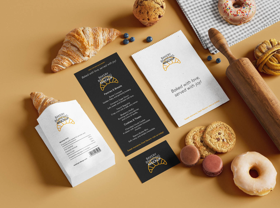 Sweet Bakery Branding Mockup Bakery & cafe Brand