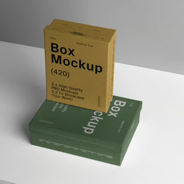 Two cardboard Boxes Mockup Your Designs