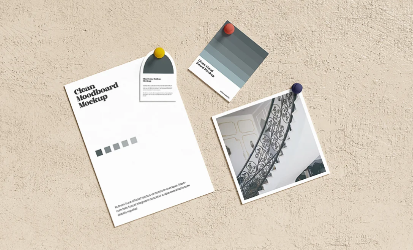 clean Ideas Moodboard Mockup for Realistic