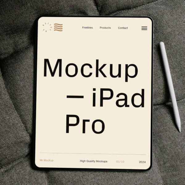 Clean Tablet UI Mockup for App and Interface Presentation