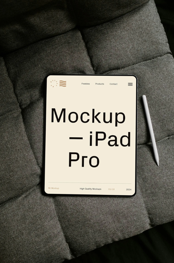 Clean Tablet UI Mockup for App and Interface Presentation