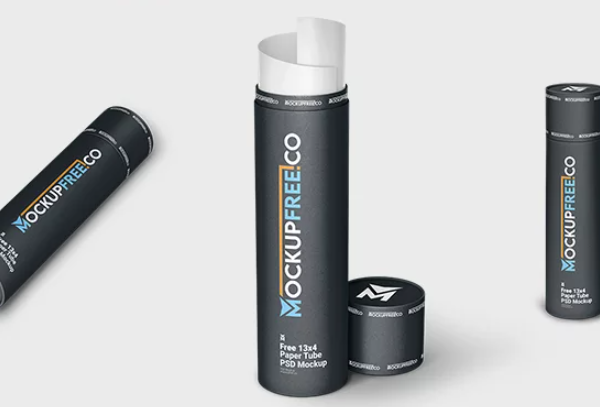 13 x 4 Paper Tube PSD Mockup
