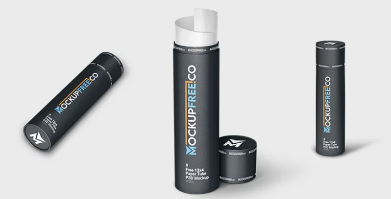 13 x 4 Paper Tube PSD Mockup