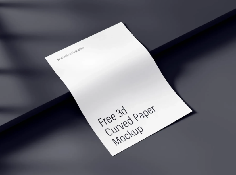 3D curved Paper Mockup Resolution A4 & Letter PSD