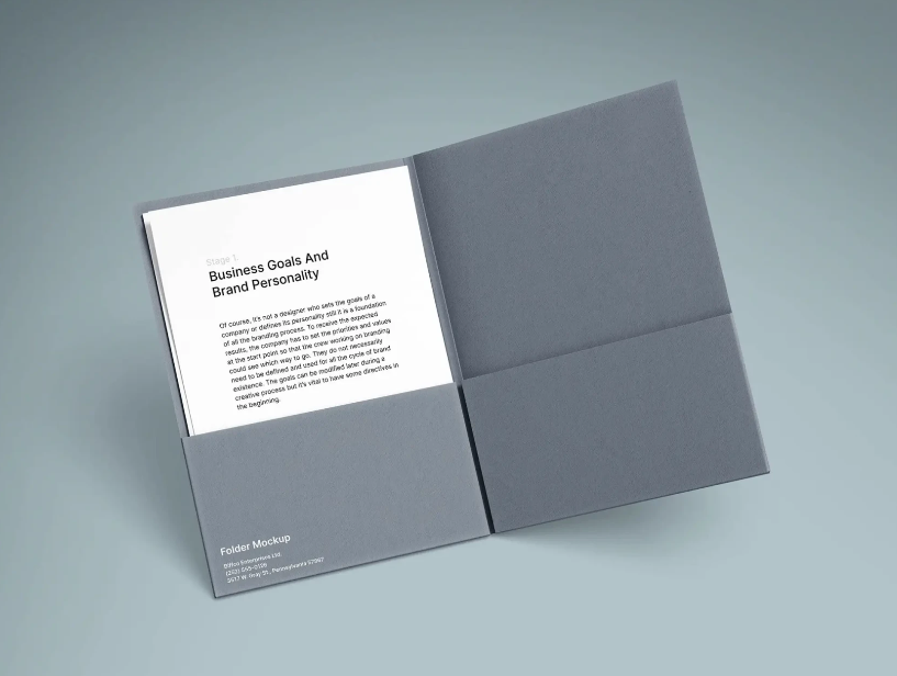 A4 Folder and Paper Mockups PSD