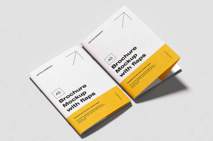 A5 Brochure with Flaps Mockup