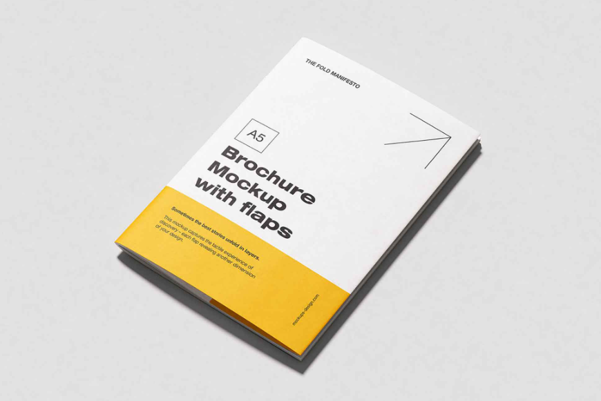 A5 Brochure with Flaps Mockup