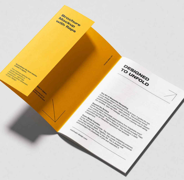 A5 Brochure with Flaps Mockup