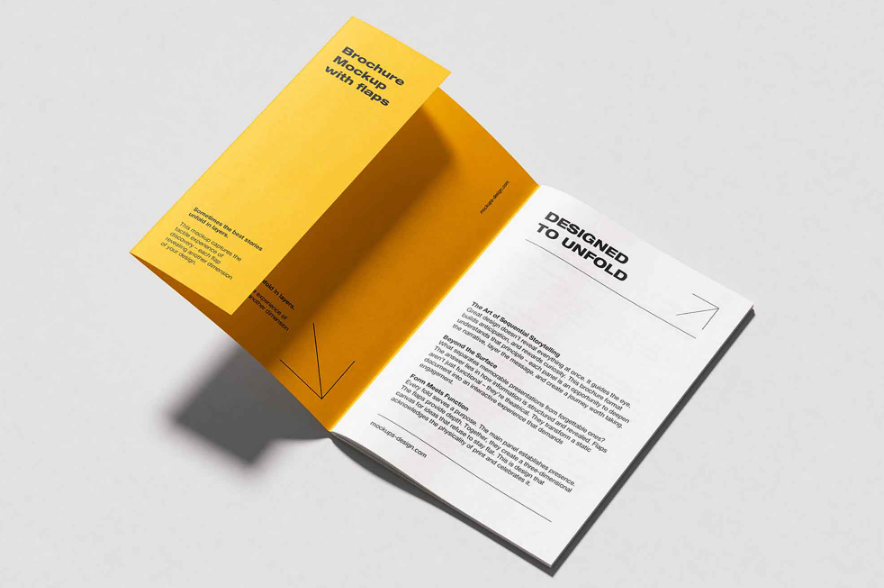 A5 Brochure with Flaps Mockup