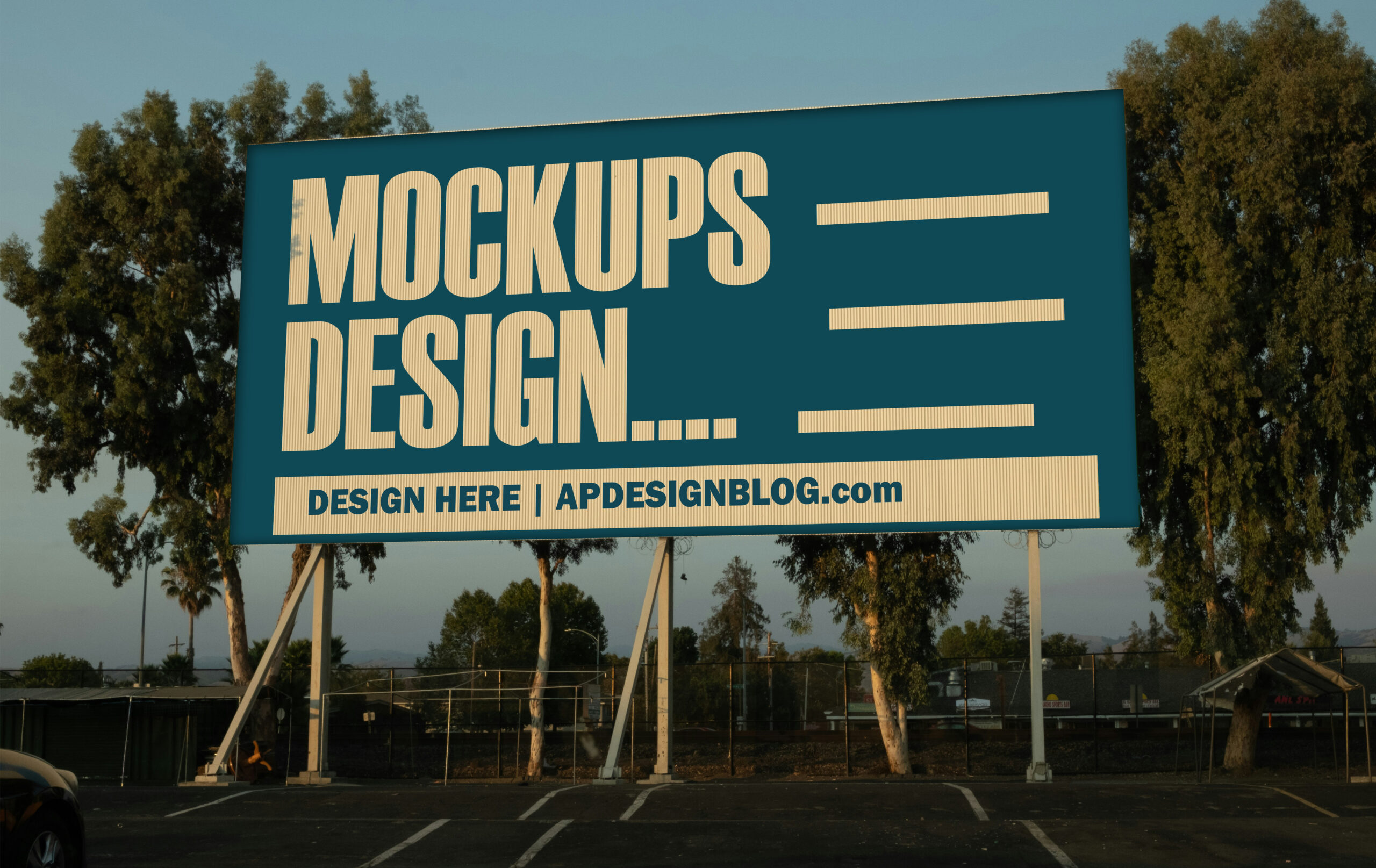 Outdoor Billboard Advertising Mockup