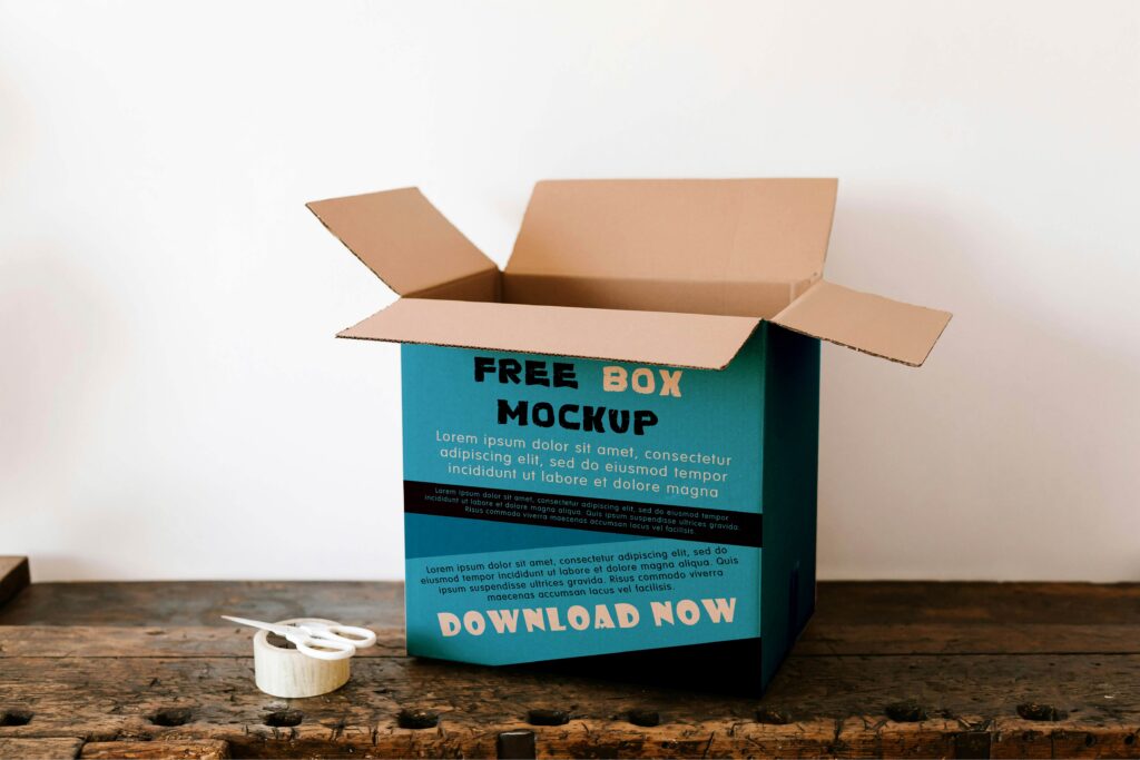 Free Box Mockup Packaging Design Template