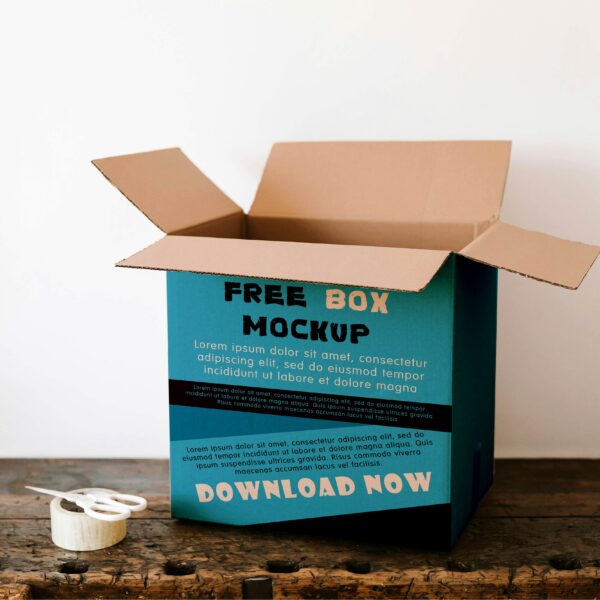 Free Box Mockup Packaging Design Template