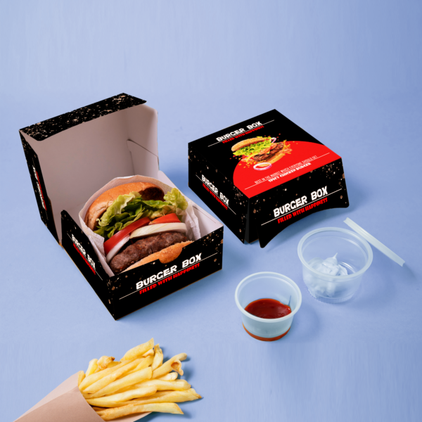Burger Box Packaging Mockup Modern Food Packaging Presentation