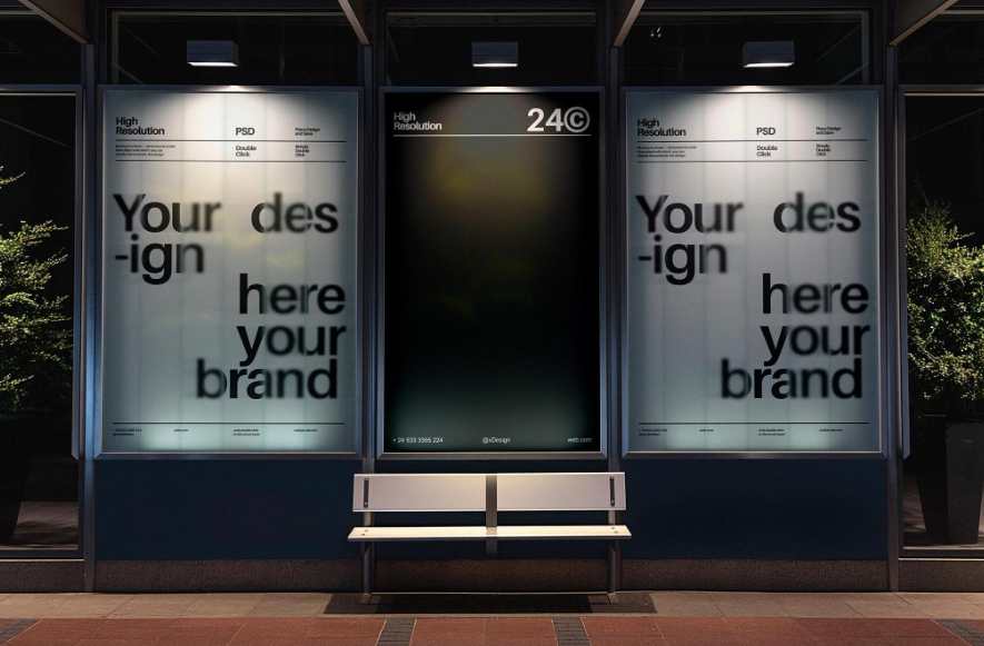 Bus Station Lightbox Banner Mockup