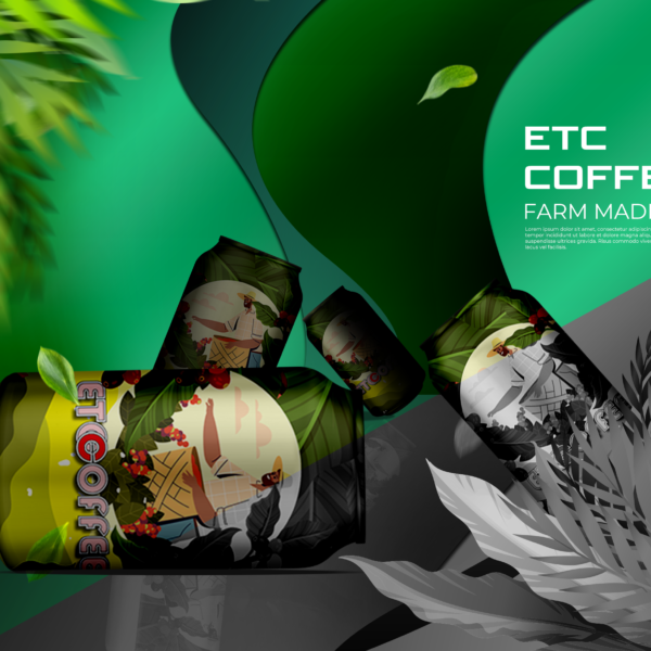 Coffee can Mockups PSD Packaging Design Template