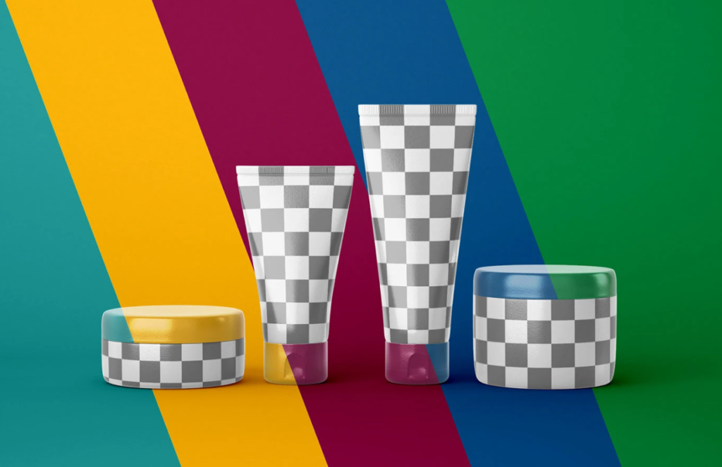 Cosmetics mockup Set Tube and Jar