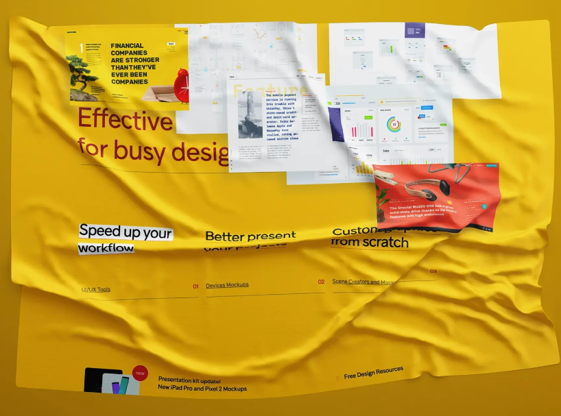 Free Fabric Wrinkled Mockup