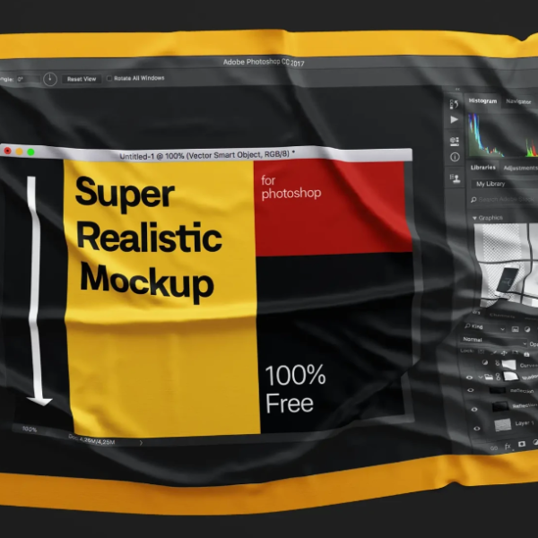 Free Fabric Wrinkled Mockup