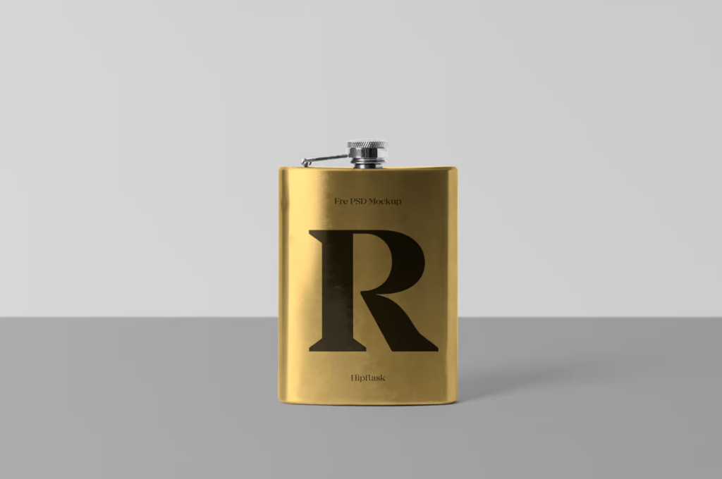 Free Hipflask PSD Mockup