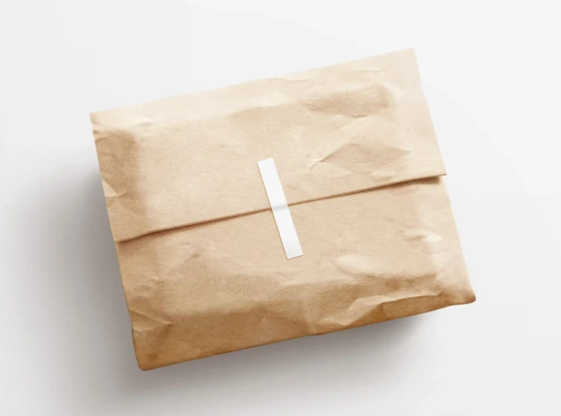 Free Kraft Paper Postal Package Mockup