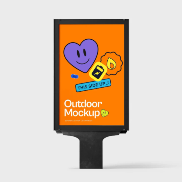 Free Outdoor Advertisement Stand Poster Mockup