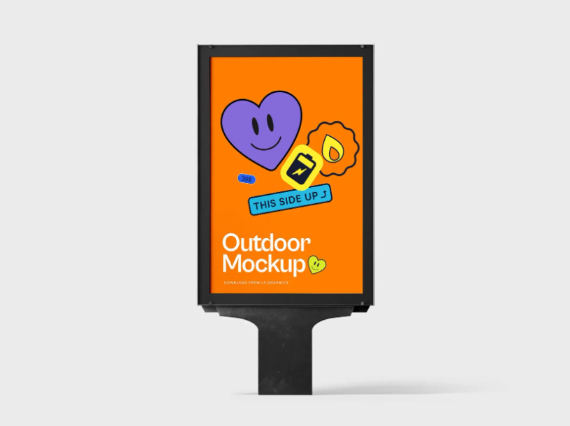 Free Outdoor Advertisement Stand Poster Mockup