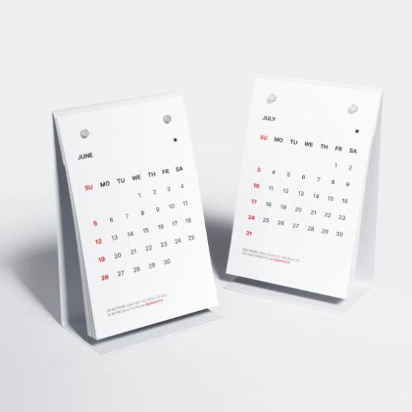 Free Realistic Desk calendars Mockup