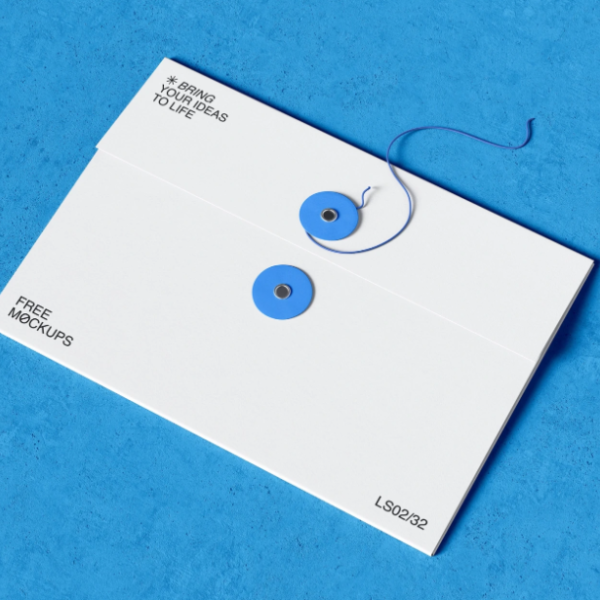 Free String Tie envelope Mockup