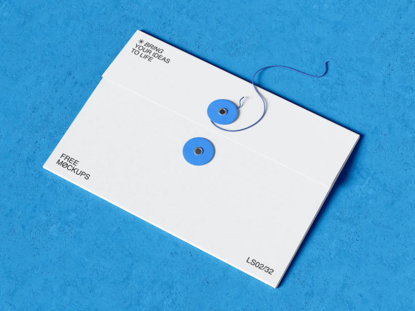 Free String Tie envelope Mockup