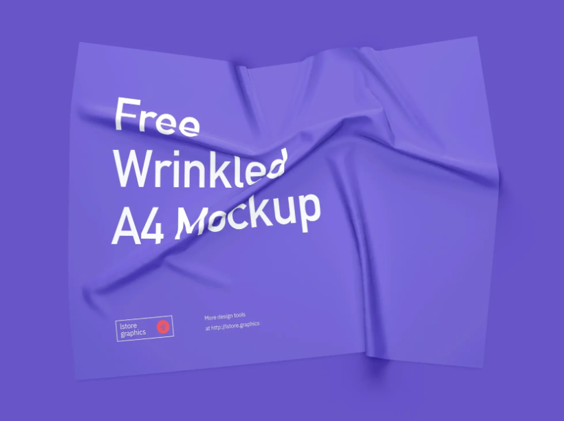 Free Transparent Wrinkled A4 Mockup
