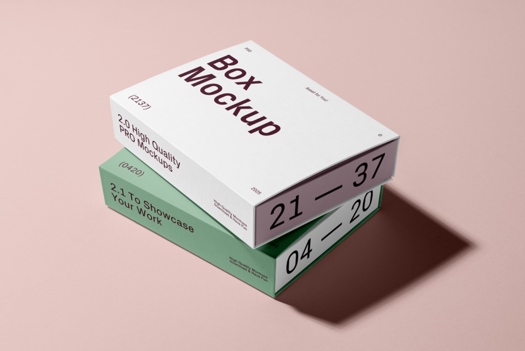 Free Two Paper Boxes Mockup