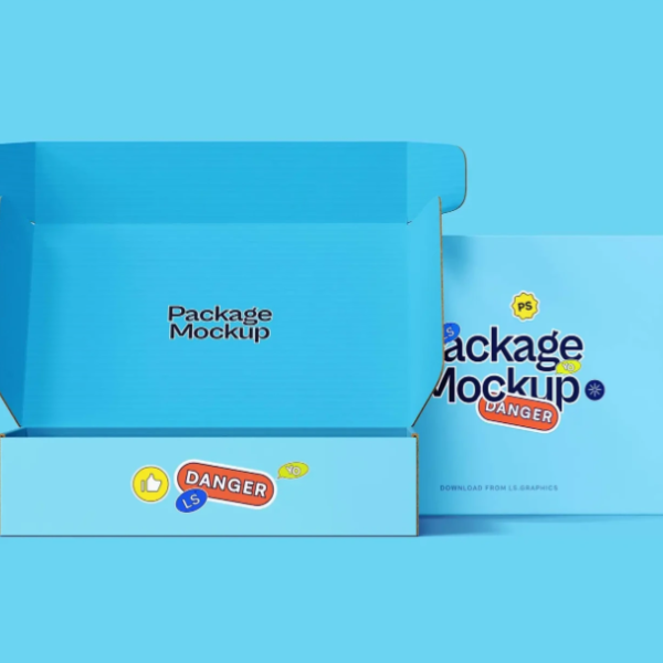 Free cardboard Packages PSD Mockup