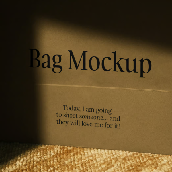 Free craft Paper Bag Mockup